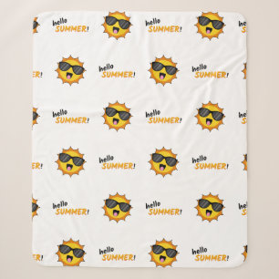 Hallo Sommer Sonne mit Sonnenbrille Sherpadecke