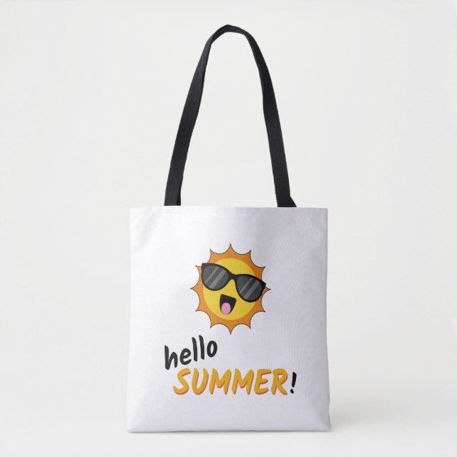 Hallo Sommer Sonne mit Sonnenbrille Tasche (Vorderseite)