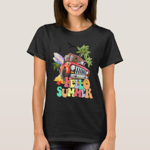 Hallo Sommer Strand Sommerurlaub Reise Red Truck T-Shirt