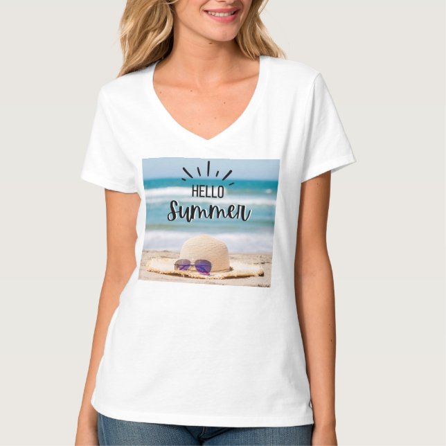 Hallo Sommer: T - Shirt der Frauen für die kommend (Vorderseite)