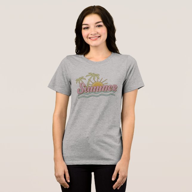 Hallo Sommer Tri-Blend Shirt (Vorderseite voll)
