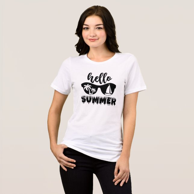 Hallo Sommer Tri-Blend Shirt (Vorderseite voll)