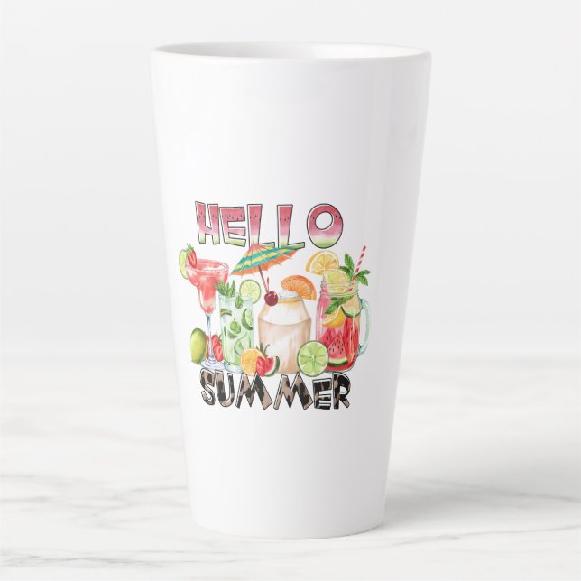 Hallo Sommer Tropische Getränke Tasse – Erfrischen (Vorderseite)