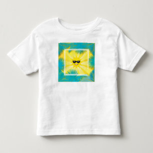 Hallo Sommer! Tropischer Palmenrahmen glücklichen Kleinkind T-shirt
