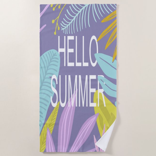 Hallo Sommer | Tropisches Badetuch (Vorderseite)