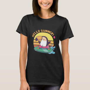 Hallo Sommer, Tukan auf Surfbrett T-Shirt