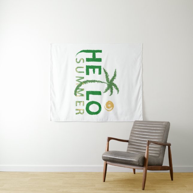 Hallo Sommer Wandteppich (Beispiel (Horizontal))