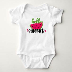 Hallo Sommer Wassermelone Baby Strampler
