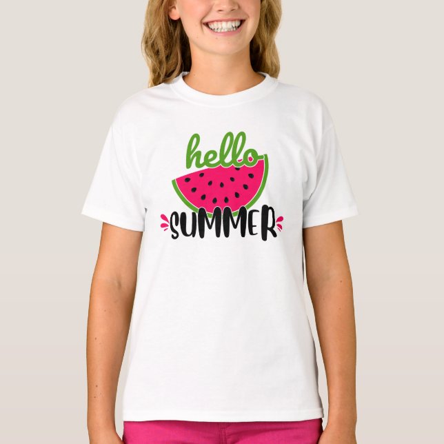 Hallo Sommer Wassermelone  T-Shirt (Vorderseite)
