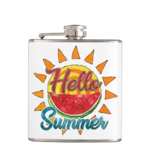 Hallo Sommer   Watercolor Watermelon & Vibranno Flachmann