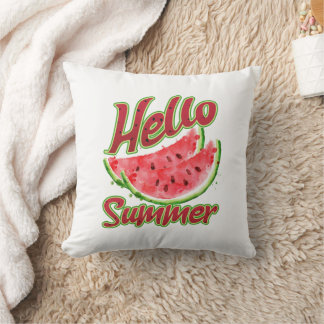 Hallo Sommer | Watercolor Watermelone Design Kissen