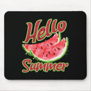 Hallo Sommer Watercolor Watermelone Design Mousepad