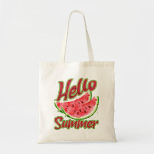 Hallo Sommer Watercolor Watermelone Design Tragetasche