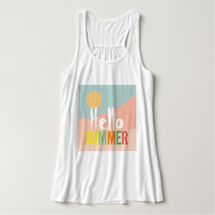 Hallo Sommer Weiß niedliche farbige Text-basierte  Tank Top