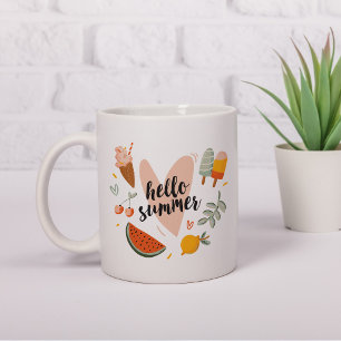 Hallo Sommer Zitat Buntes Süßes Kaffeetasse