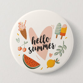 Hallo Sommerangebot Niedliche Illustration Button