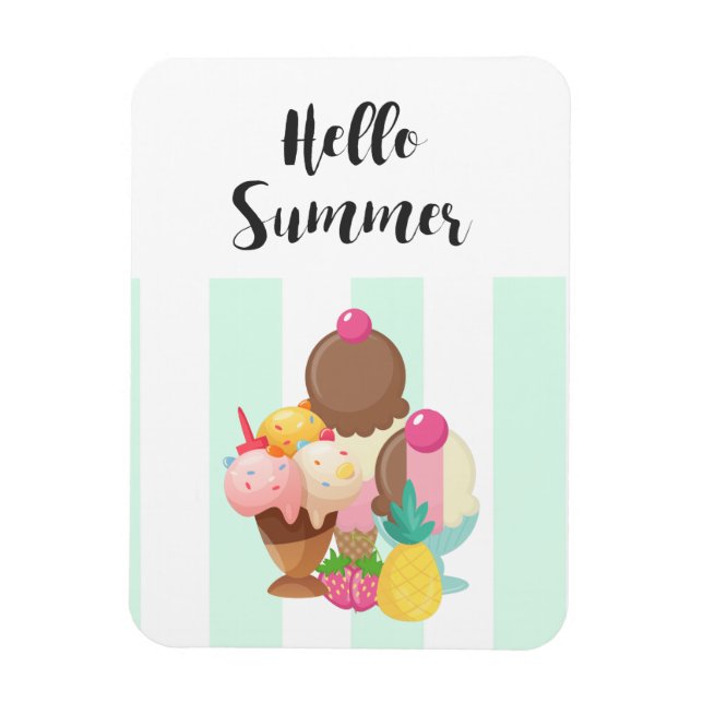 Hallo Sommereis Creme Süße Leckereien Magnet (Vertikal)