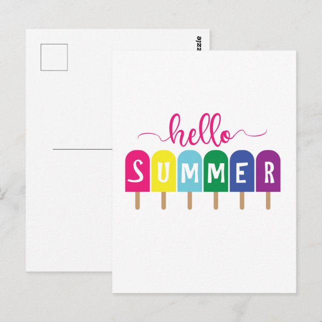 Hallo Sommereis Pop lololly Postkarte (Vorne/Hinten)