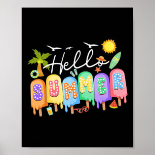 Hallo Sommerferien Eiscreme Eis Am Stiel Eis Lutsc Poster