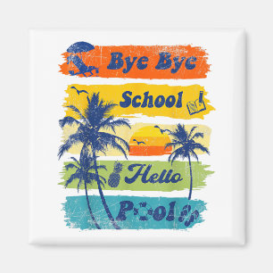 Hallo Sommerferien Tschüss Schule Hallo Schwimmbad Magnet