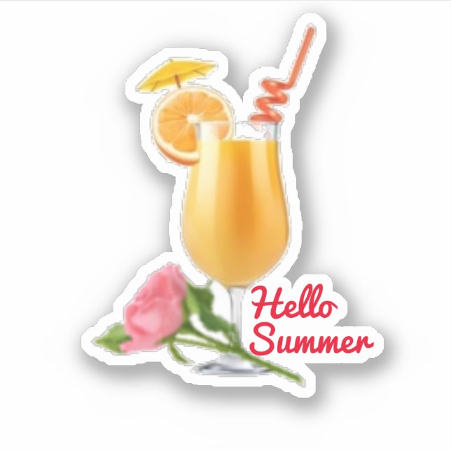 Hallo Sommerkontur Aufkleber (Vorderseite)