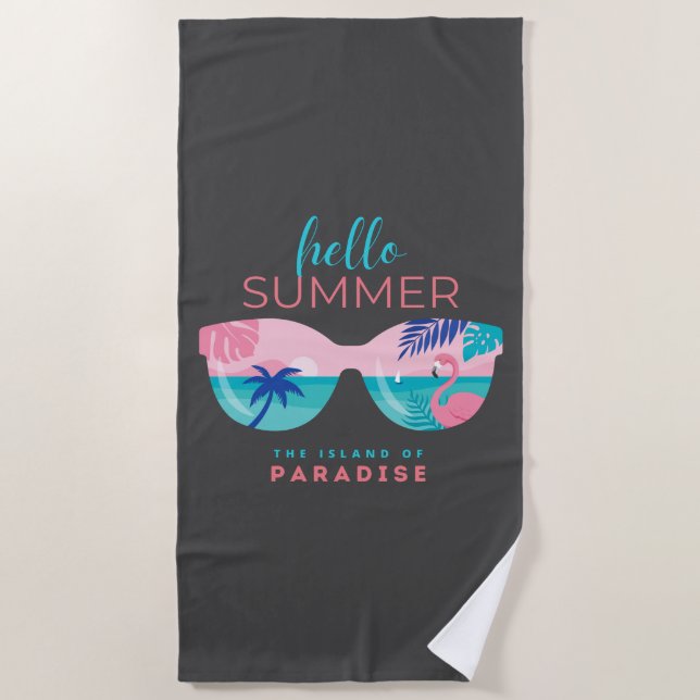 Hallo Sommerparadies Strandtuch (Vorderseite)