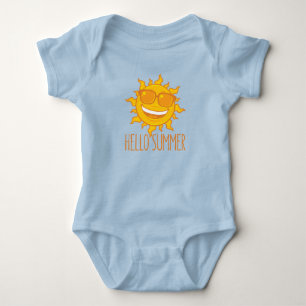 Hallo Sommersonne mit Sonnenbrille Baby Strampler