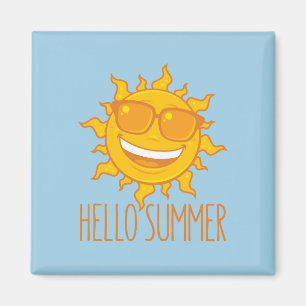 Hallo Sommersonne mit Sonnenbrille Magnet