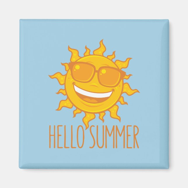 Hallo Sommersonne mit Sonnenbrille Magnet (Vorne)
