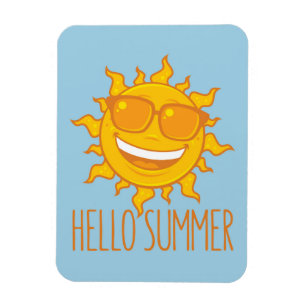 Hallo Sommersonne mit Sonnenbrille Magnet