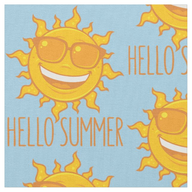 Hallo Sommersonne mit Sonnenbrille Stoff (Nahaufnahme)