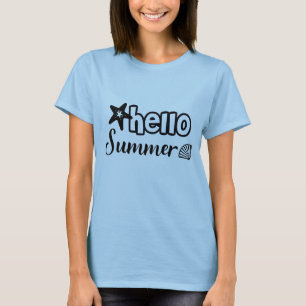 Hallo Sommertypografie T-Shirt