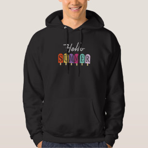 Hallo Sommerurlaub Eiscreme farbenfroher Urlaub Hoodie
