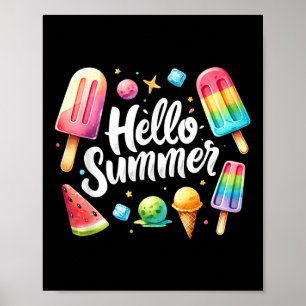 Hallo Sommerurlaub Eiscreme Popsicle Hol Poster