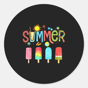 Hallo Sommerurlaub Eiscreme Popsicle Ice Lolly Runder Aufkleber