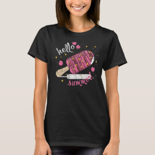 Hallo Sommerurlaub Eiscreme Popsicle Ice Lolly T-Shirt