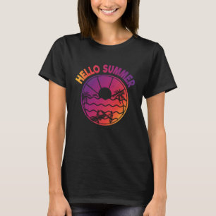 Hallo Sommerurlaub im tropischen Meer Sommerurlaub T-Shirt