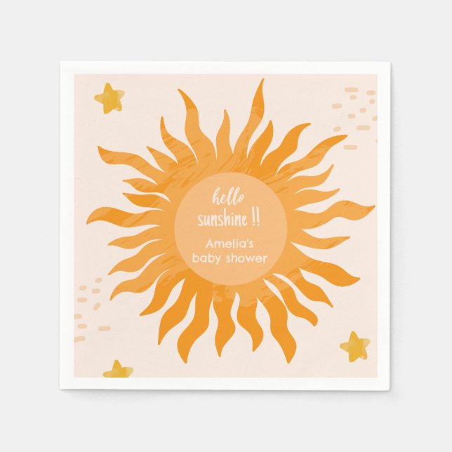 Hallo Sonne boho Aquarell Sun Baby Dusche Serviette (Vorderseite)