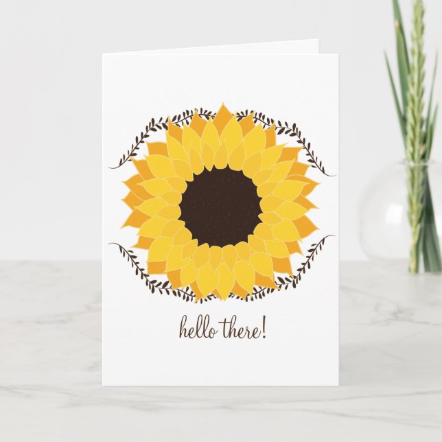 Hallo Sonnenblume Karte (Vorderseite)