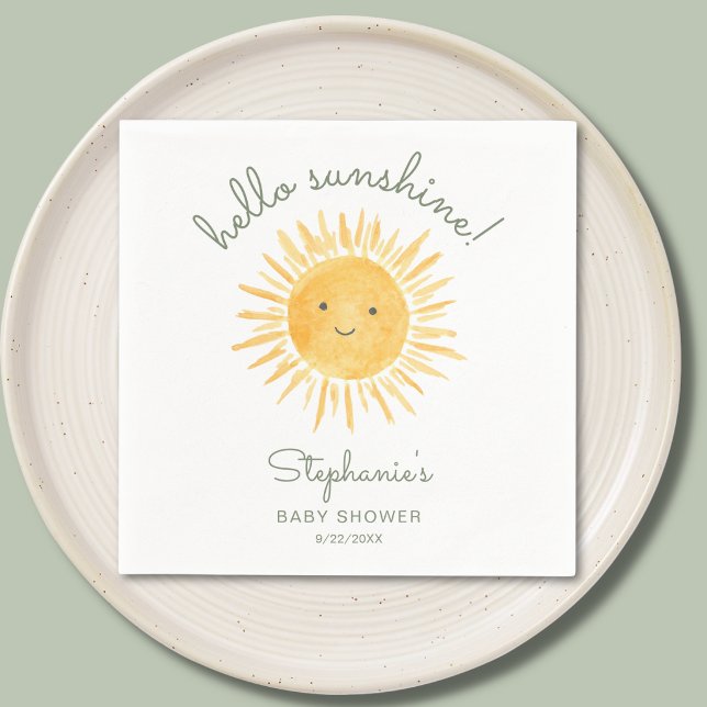 Hallo Sonnenschein-Baby-Party Serviette (Von Creator hochgeladen)