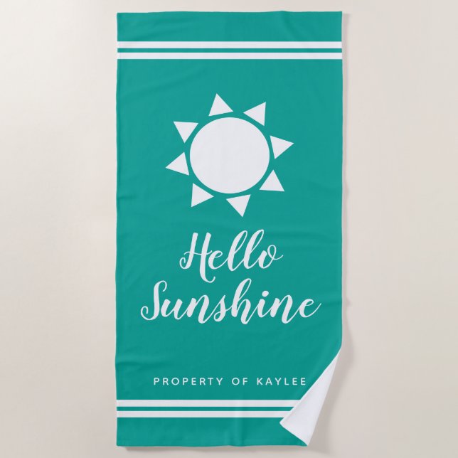 Hallo Sonnenschein Badehandtuch mit individuelle N Strandtuch (Vorderseite)