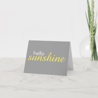 "Hallo Sonnenschein" (freier Raum nach innen) Karte