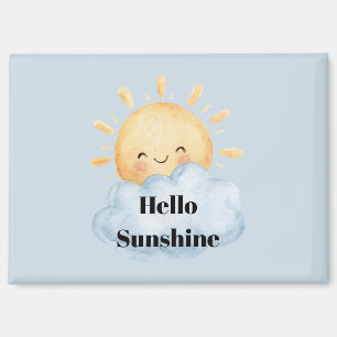 Hallo Sonnenschein Gelb Glückliche Sonne Wolke Magnet