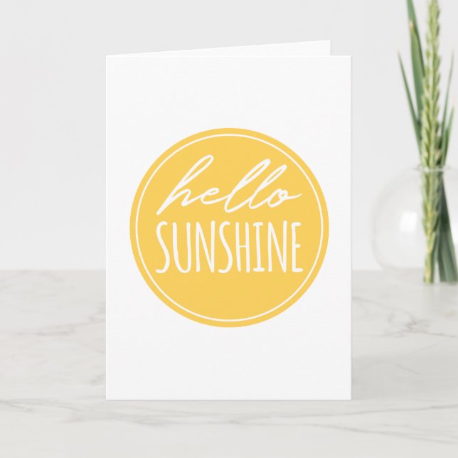 Hallo Sonnenschein-moderne Typografie-Gruß-Karte Karte (Vorderseite)
