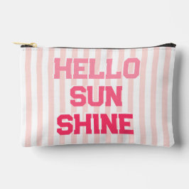 Hallo Sonnenschein - Niedliche Pachy Pink Streifen Zubehörtasche
