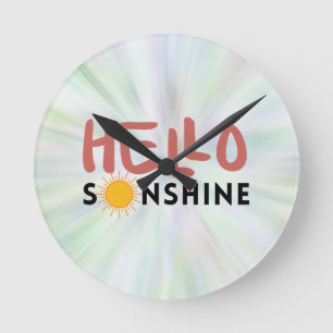 Hallo Sonshine, Sun Rays, Summer vibes Runde Wanduhr
