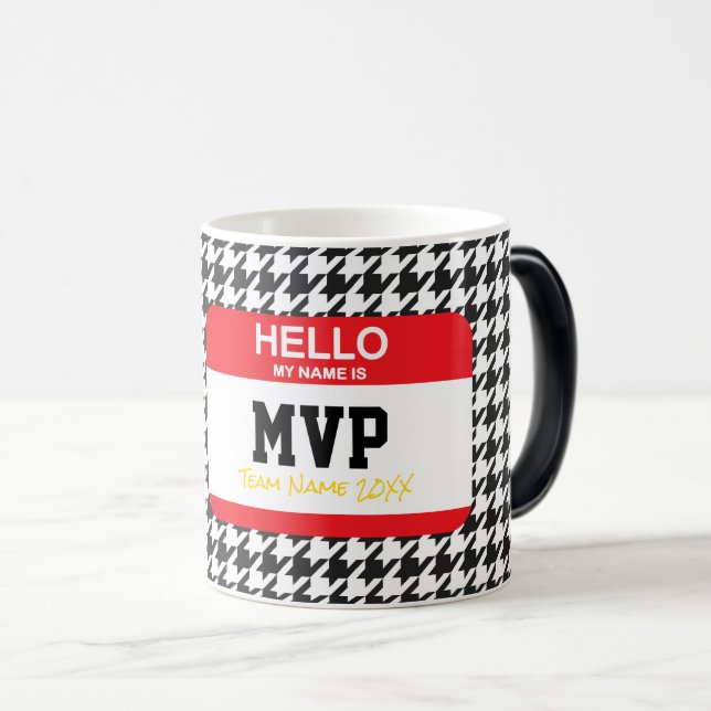 Hallo Sport mein Name ist MVP Hahnentrittmuster Te Verwandlungstasse (VorderseiteRechts)