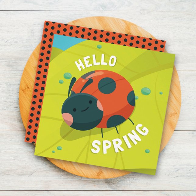 Hallo Spring Ladybug Grußkarte (Von Creator hochgeladen)