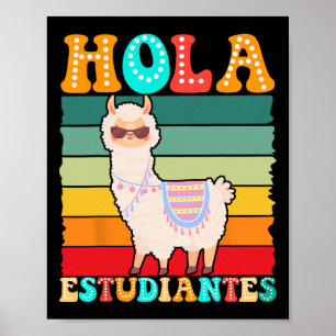 Hallo Studenten Spanischlehrer Zurück zur Schule Poster