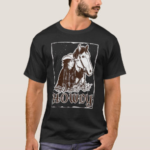 Hallo Südwestliches Landmädchen Rodeo Cowgirl T-Shirt